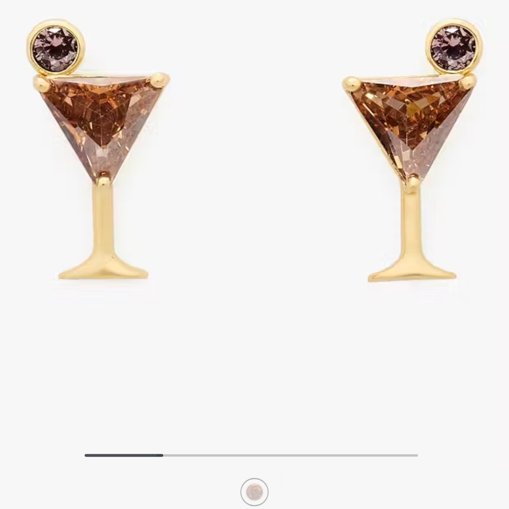 kate spade espresso martini shaken and brewer Gold stud Brown Martini Earrings